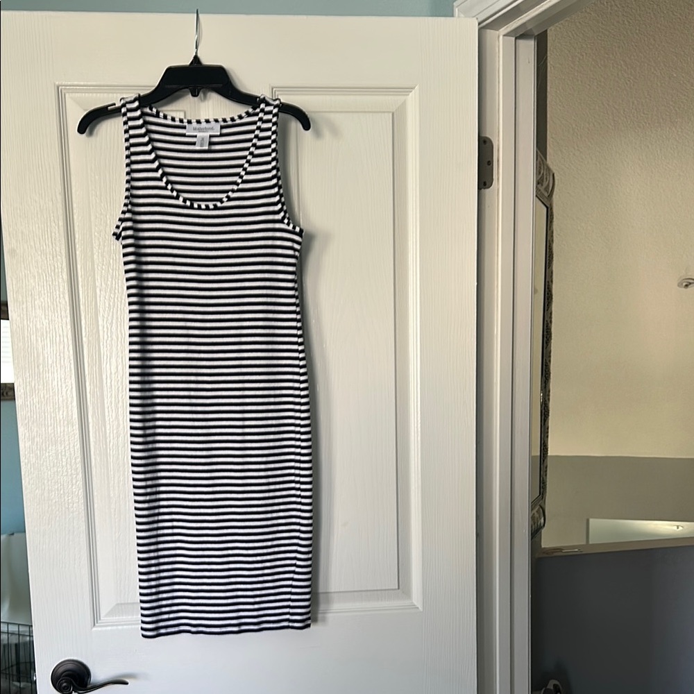 Navy and White Maternity Dress